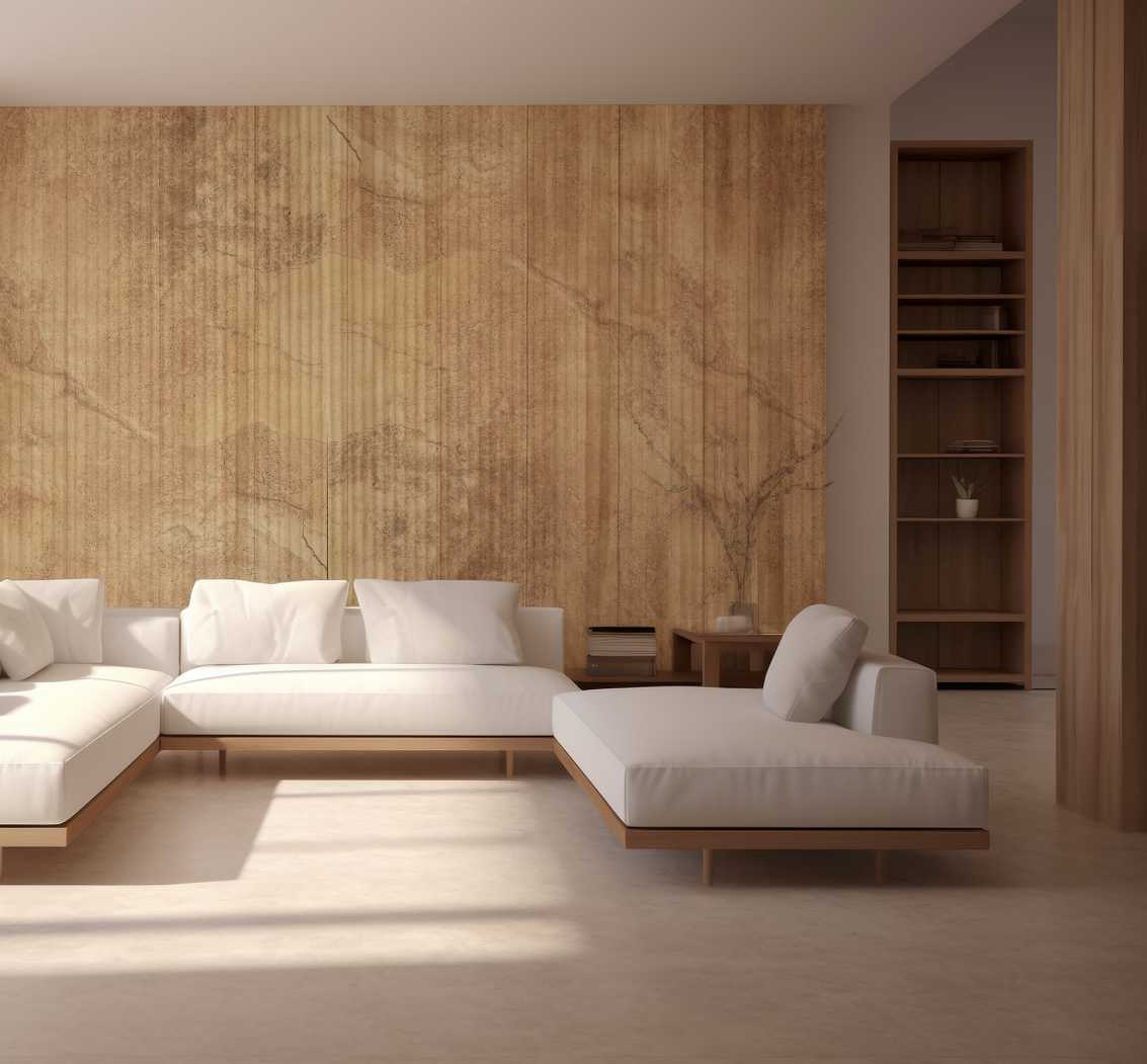 Golden Sunset flexible stone panels in a modern interior